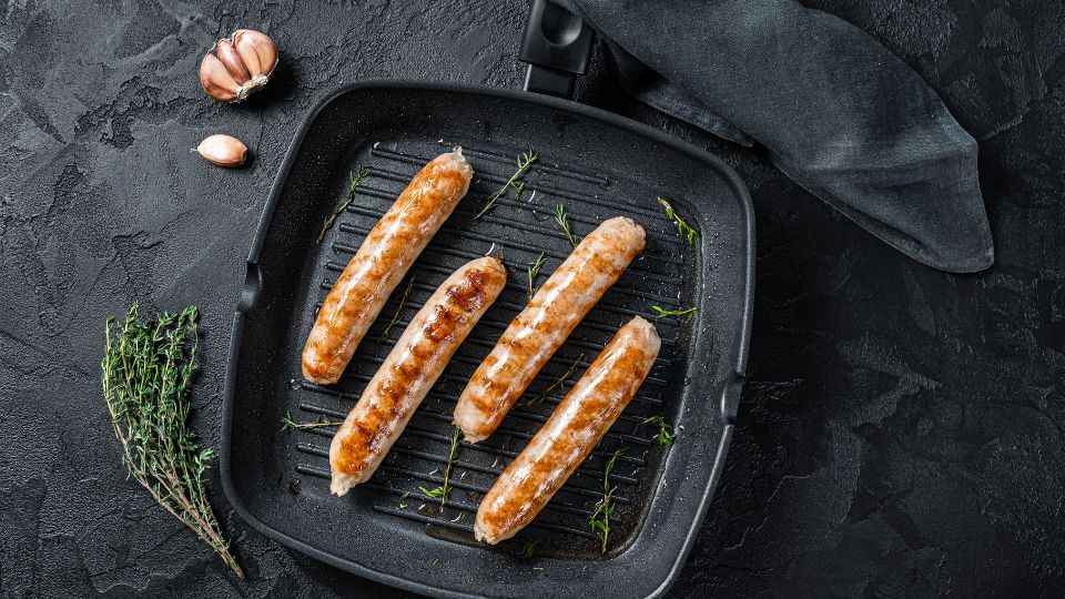 tigaie grill cu carnati