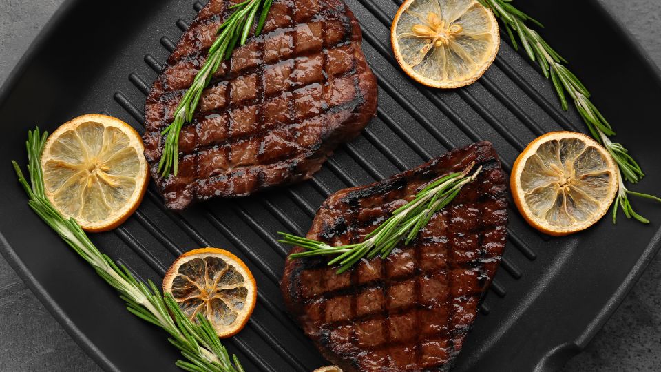 tigaie grill cu carne